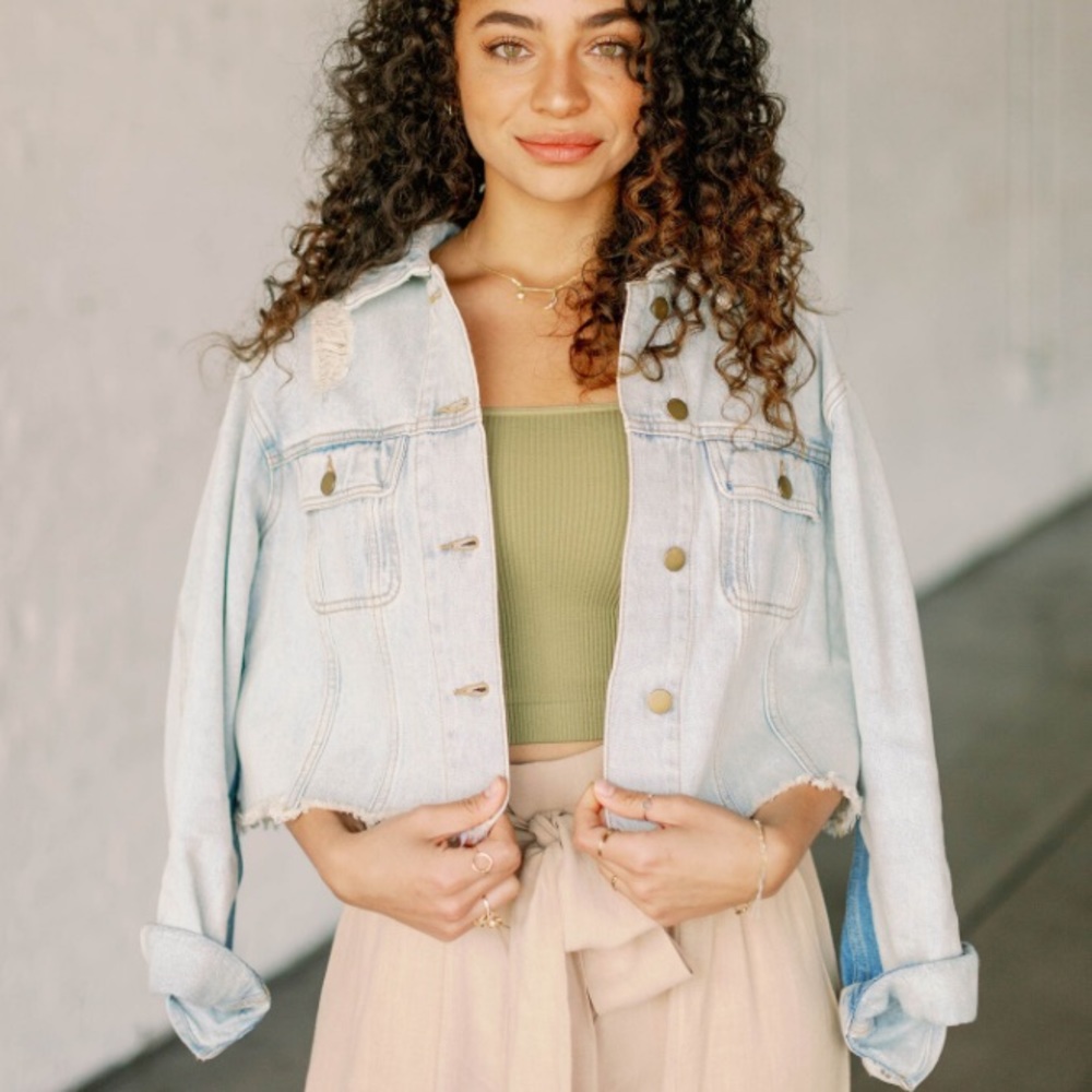 Cotton on light washed jean jacket